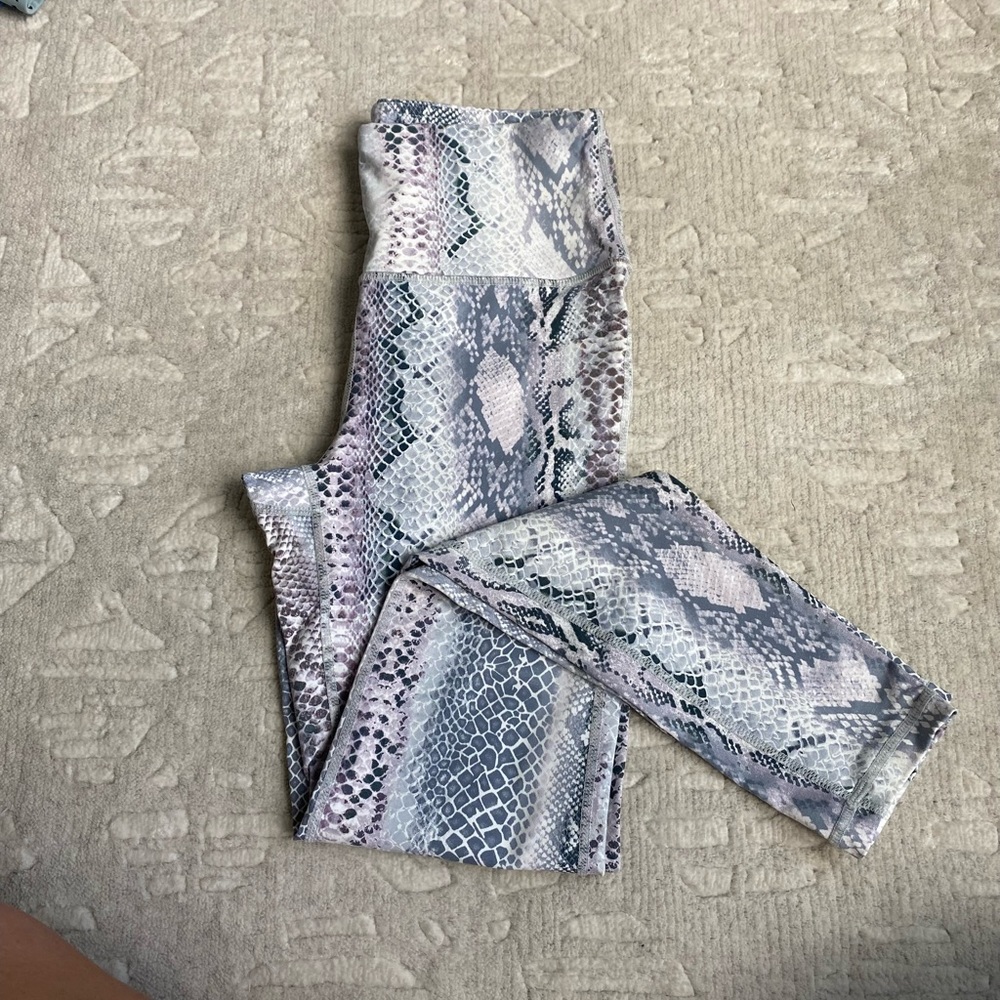 Purple snake skin leggings